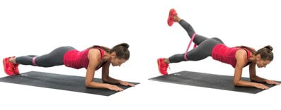 Plank kick back | Booty band oefeningen | Matchu Sports