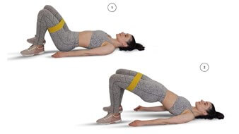 Wide glute bridge | Booty band oefeningen | Matchu Sports